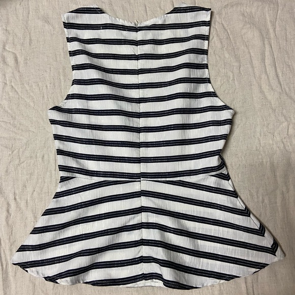 black and white striped peplum blouse - Picture 2 of 3